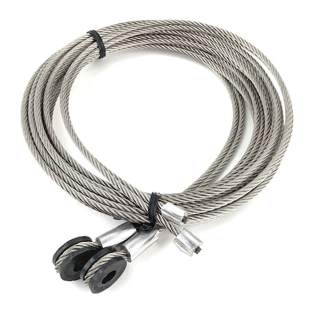 Fleet Engineers Cable Set, Roll-Up Door, Std, 130.00 In. Cable, 1/4 Cable Eye, 7 X 19 Stainless 025-01450